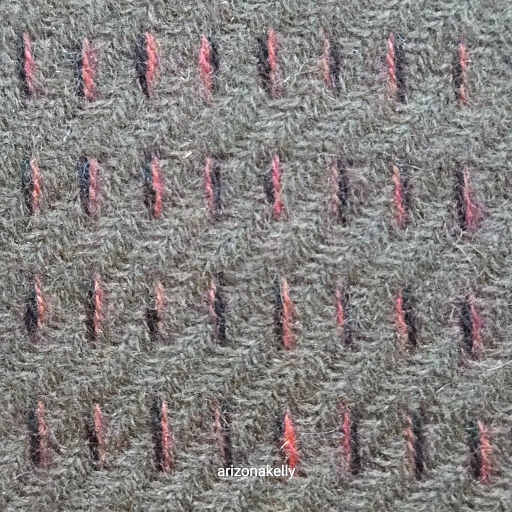 NWOT Cashmere Woven Scarf Olive Green With Black + Orange Weave Detail - Picture 7 of 16